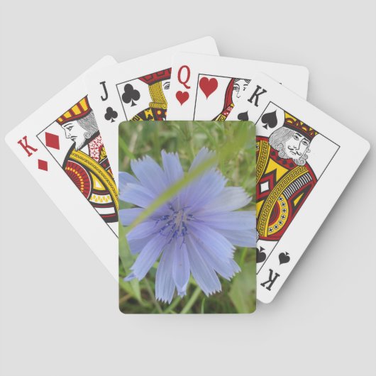 Chicory Blue Paars Flower Floral Pokerkaarten (Achterkant)
