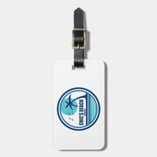 Chic's Beach Virginia Palm Tree Vogels Bagagelabel (Voorkant verticaal)