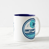 Chic's Beach Virginia Palm Tree Vogels Tweekleurige Koffiemok (Voorkant rechts)