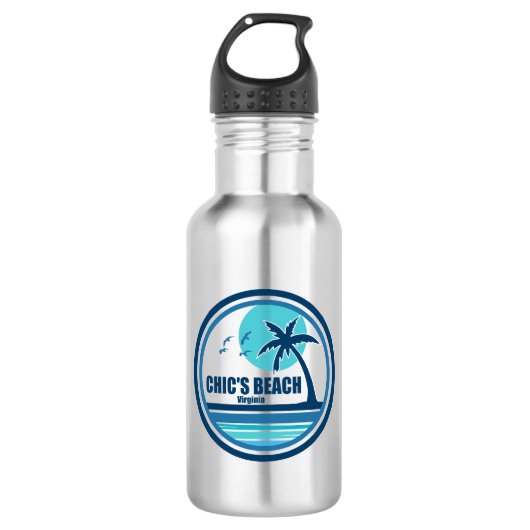 Chic's Beach Virginia Palmboom Vogels Waterfles (Voorkant)