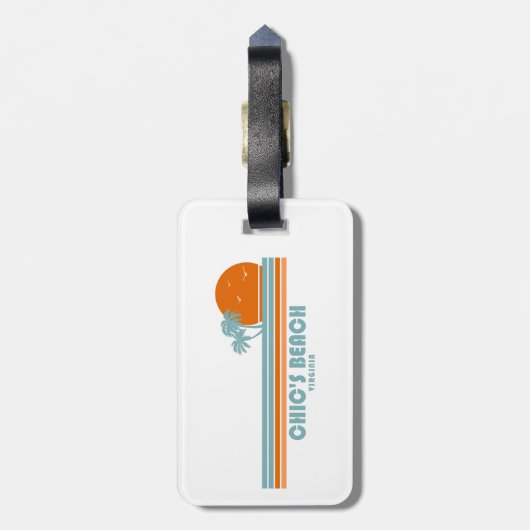 Chic's Beach Virginia Sun Palm Trees Bagagelabel (Achterkant verticaal)