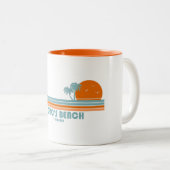 Chic's Beach Virginia Sun Palm Trees Tweekleurige Koffiemok (Voorkant rechts)