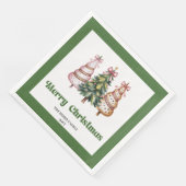 Chicste Kerstboom Luipaardprint Eetserviet Servet (Hoek)