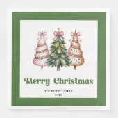 Chicste Kerstboom Luipaardprint Eetserviet Servet (Voorkant)