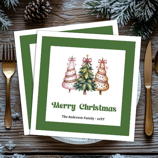Chicste Kerstboom Luipaardprint Eetserviet Servet