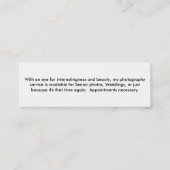 ChiculaDreams-fotografie Mini Visitekaartje (Achterkant)