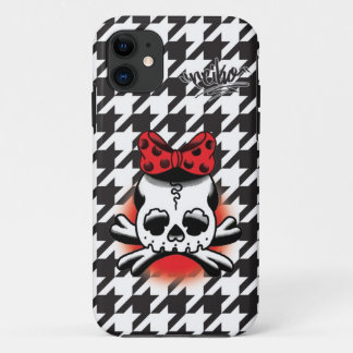 Chidori Check Dokuro-Chan Black iPhone 11 Hoesje