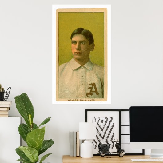 Chief Bender Baseball 1909 Poster (Thuiskantoor)