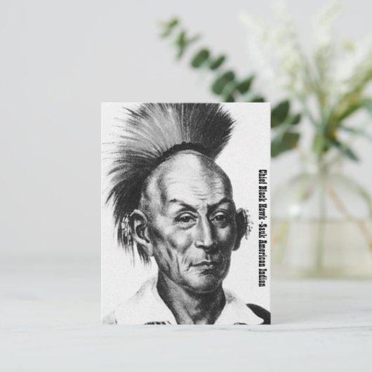 Chief Black Hawk Briefkaart (Staand voorkant)