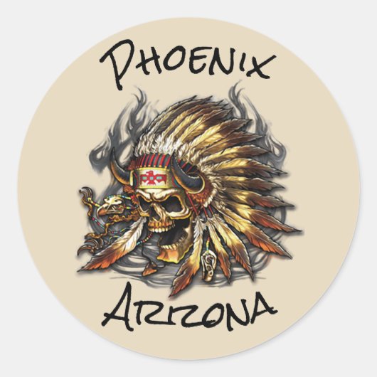 Chief Botten Phoenix Arizona Ronde Sticker (Voorkant)