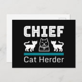 Chief Cat Herder Funny Briefkaart (Voorkant / Achterkant)