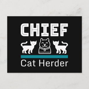 Chief Cat Herder Funny Briefkaart
