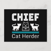 Chief Cat Herder Funny Briefkaart (Voorkant)