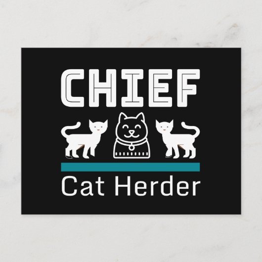 Chief Cat Herder Funny Briefkaart (Voorkant)