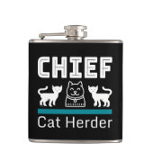 Chief Cat Herder Funny Heupfles (Voorkant)