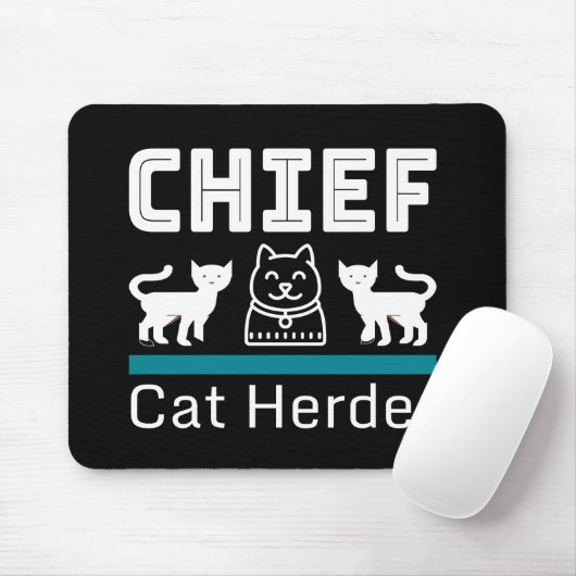 Chief Cat Herder Funny Muismat (Met muis)