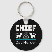 Chief Cat Herder Funny Sleutelhanger (Voorkant)