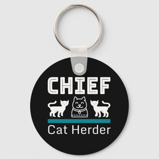 Chief Cat Herder Funny Sleutelhanger (Voorkant)