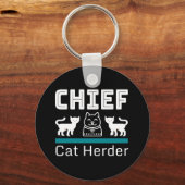 Chief Cat Herder Funny Sleutelhanger (Voorkant)