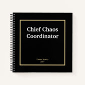 Chief Chaos Coordinator, Grappig, Zwart Goud Custo Notitieboek (Voorkant)