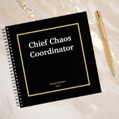Chief Chaos Coordinator, Grappig, Zwart Goud Custo Notitieboek
