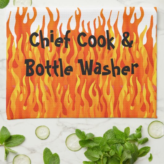 Chief Cook & Bottle Washer Theedoek (Gevouwen)