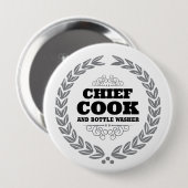 CHIEF COOK EN FLESAFVAL RONDE BUTTON 4,0 CM (Voorkant /achterkant)