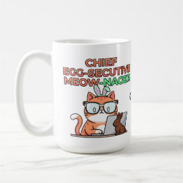 Chief Egg-secutive Meow-Nager Funny Easter Cat  Koffiemok