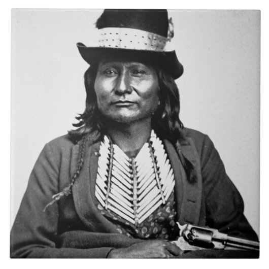 Chief Esatonyett, 1869 (foto) Tegeltje (Voorkant)