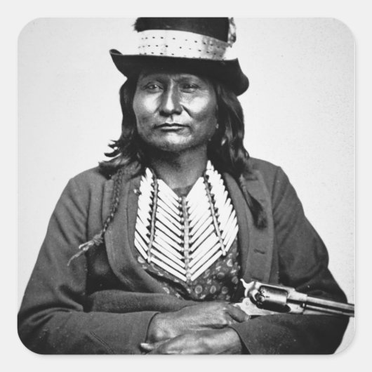 Chief Esatonyett, 1869 (foto) Vierkante Sticker (Voorkant)
