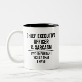 Chief Executive Officer en Sarcasm twee belangrijk Tweekleurige Koffiemok