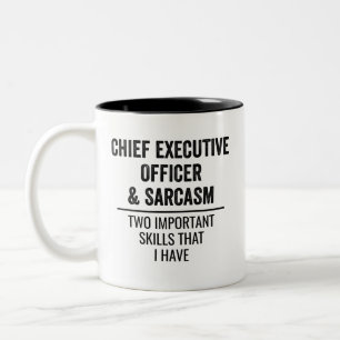 Chief Executive Officer en Sarcasm twee belangrijk Tweekleurige Koffiemok