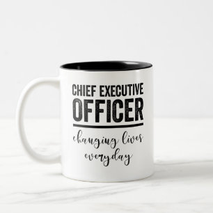 Chief Executive Officer Verandert Levens Elke Dag Tweekleurige Koffiemok