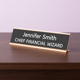 Chief Financial Wizard Personalized Name Plate Bureau Naambordje