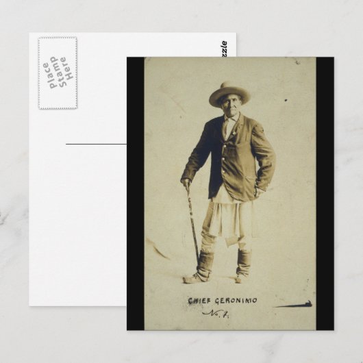 Chief Geronimo Standing Portrait 1904 Briefkaart (Voorkant / Achterkant)