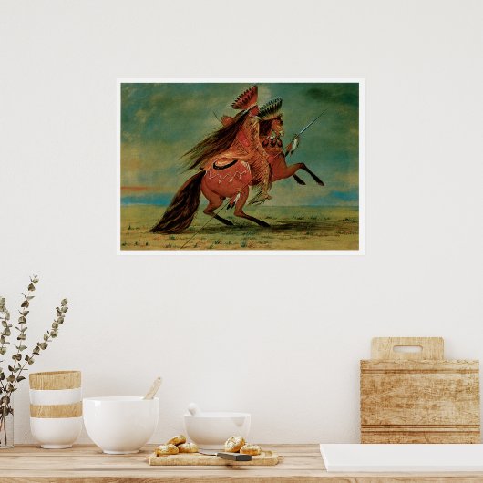 Chief Indian Warrior  Art Print Poster (Keuken)