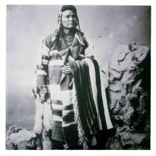 Chief Joseph (1840-1904) c.1880 (foto) Tegeltje
