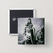 Chief Joseph (1840-1904) c.1880 (foto) Vierkante Button 5,1 Cm (Voorkant /achterkant)
