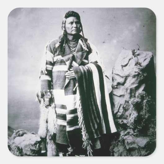 Chief Joseph (1840-1904) c.1880 (foto) Vierkante Sticker (Voorkant)