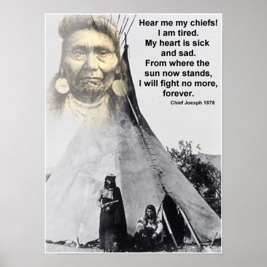 Chief Joseph hear me Poster (Voorkant)