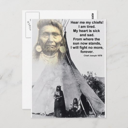 Chief Joseph hoort me Briefkaart (Voorkant / Achterkant)