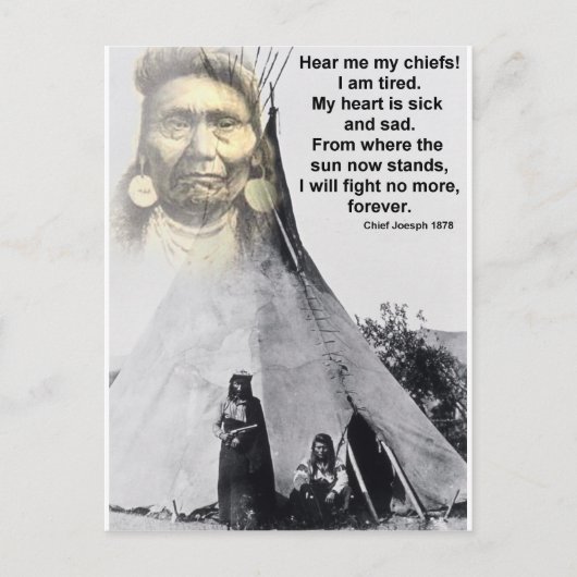 Chief Joseph hoort me Briefkaart (Voorkant)