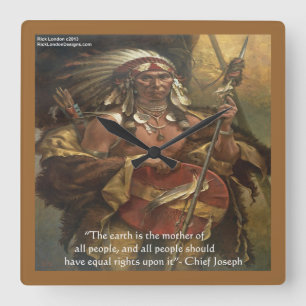 Chief Joseph Moeder Aarde Citaat Wandklok