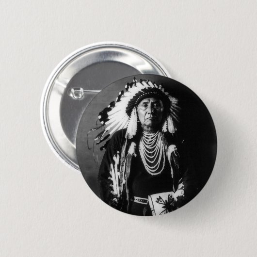 Chief Joseph Ronde Button 5,7 Cm (Voorkant /achterkant)