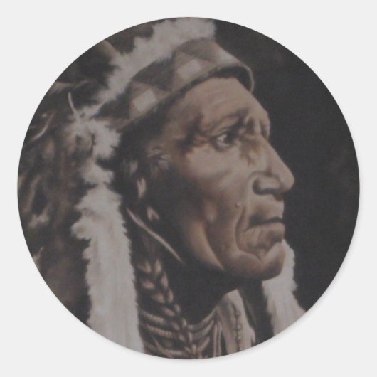 Chief Joseph Ronde Sticker (Voorkant)