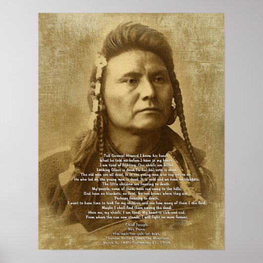 Chief Joseph van de Nez Perce Poster (Voorkant)