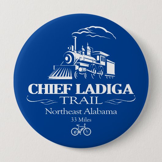 Chief Ladiga Trail (RT) Ronde Button 4,0 Cm (Voorkant)