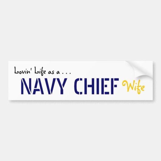 Chief Lovin' Life NAVY Bumpersticker (Voorkant)