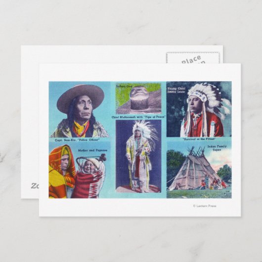 Chief Multnomah, Capt. Som-Kin Briefkaart (Voorkant / Achterkant)