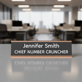Chief Number Cruncher Personalized Name Plate Bureau Naambordje